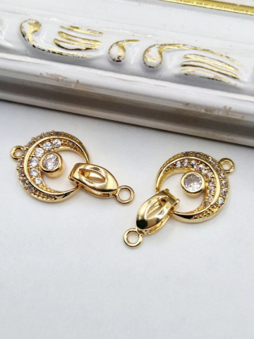 INCHIZĂTORI - Închizătoare cubic zirconia semilună 25mm - 1 buc