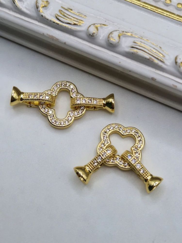 INCHIZĂTORI - Închizătoare cubic zirconia trifoi 31mm - 1 buc