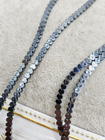 Hematit - Inima hematit negru 4mm