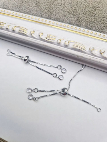 Aliaj argintiu inchis - Lanț cu prelungire reglabilă 6.5mm pentru brățări și charm din cristal - 1 buc