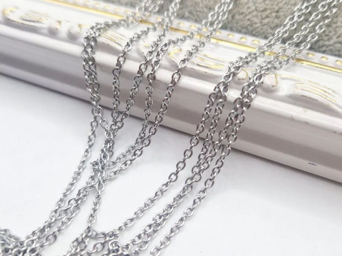 Inox - Lanț inox argintiu 1,5×2mm - 1m