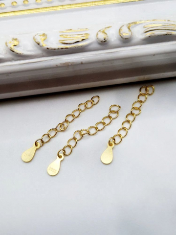 Argint - Lanț prelungitor din argint aurit 14k, 2.5cm - 1 buc