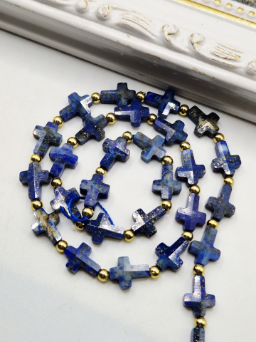 Lapis Lazuli - Lapis Lazuli cruce  fatetata 10x7.5mm - 1 buc cruce