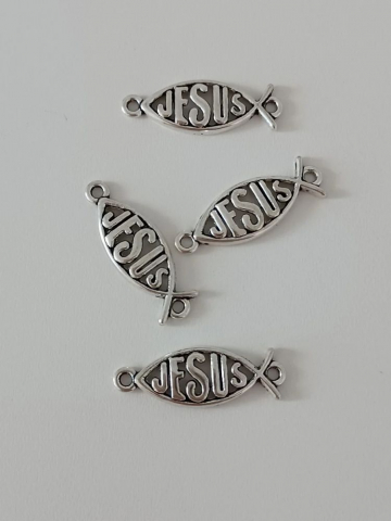 Link Jesus, argintiu 27x10mm - 1 buc [1]