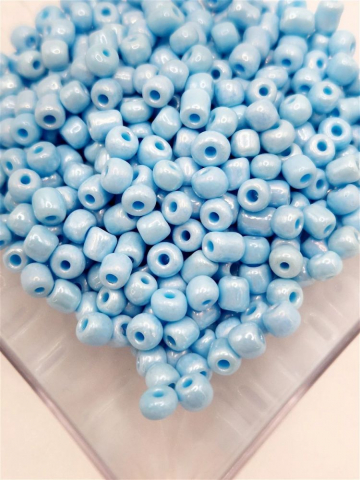 Mărgele de nisip/sticlă 4mm - Mărgele, bleu perlat 4mm