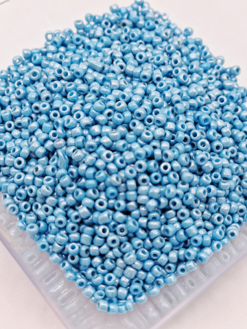 Mărgele de nisip/sticlă 2mm - Mărgele de nisip, blue sky2, 2mm - 30gr Pachet de 30 gr. Aprox. 2800 margele