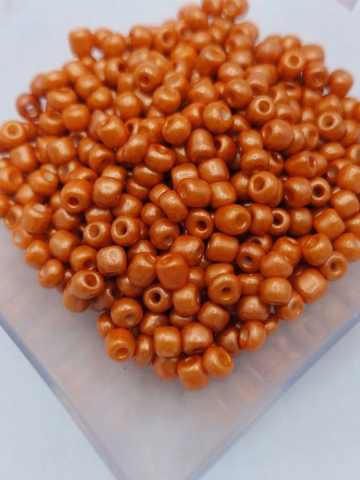 Mărgele de nisip/sticlă 4mm - Mărgele de nisip, portocaliu perlat, 4mm