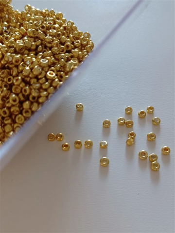 Mărgele de nisip, rodiate aurii, 2mm [1]