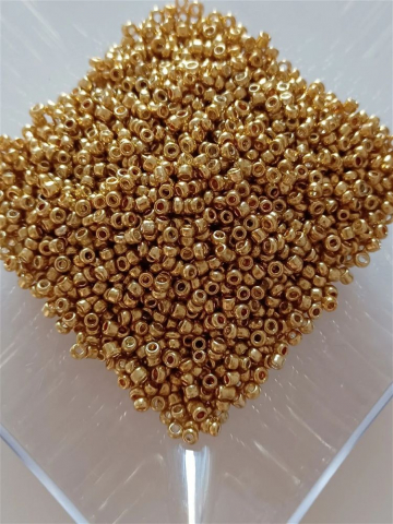 MĂRGELE - Mărgele de nisip, rodiate aurii, 2mm