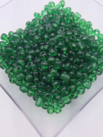 MĂRGELE - Mărgele de nisip, verde transparent, 4mm