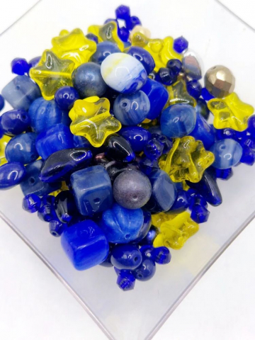 Mix mărgele sticla - Mix de mărgele din sticlă, star sky - 10g