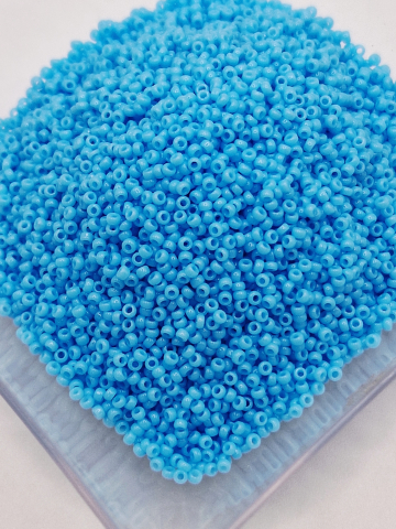 Miyuki 15/0 - Miyuki 1.5mm Opaque Turquoise Blue 0413- 5g Orificiu 0.7mm Aprox. 1347 bucăți