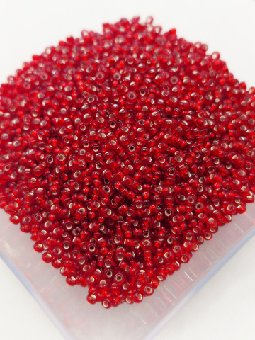 Miyuki 11/0 - Miyuki 2mm, Silver Lined Dark Ruby 0011D 5g