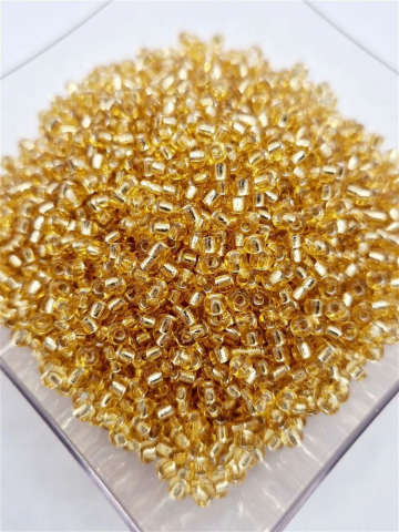 MIYUKI - Miyuki 3mm, Silver Lined Gold  - 5g