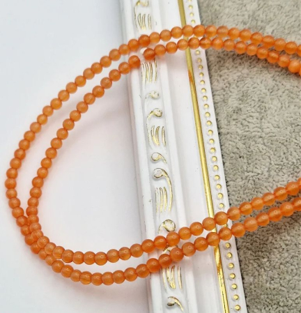 Ochi de pisica - Ochi de pisică 4mm portocaliu - 1 buc piatra