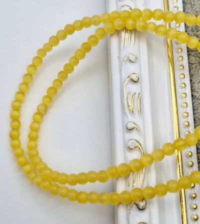 Ochi de pisica - Ochi de pisică, galben, 4mm - 1 buc