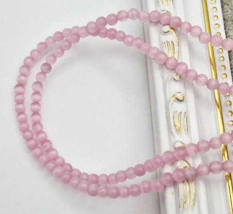 Ochi de pisica - Ochi de pisica, roz, 4mm - 1 buc piatra