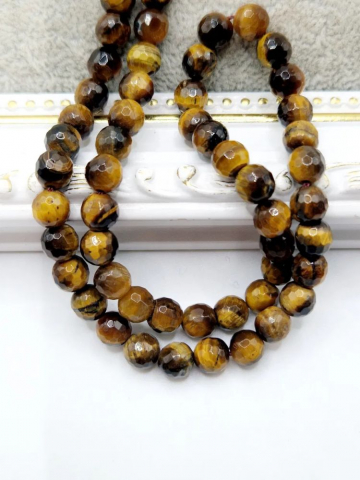 Ochi de tigru - Ochi de tigru fațetat 6mm - 1 buc