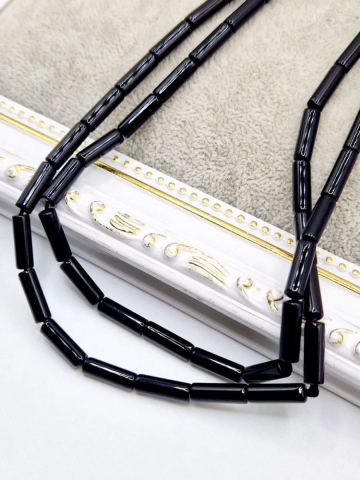 Onix - Onix negru tuburi 13x4.5mm - 1 buc