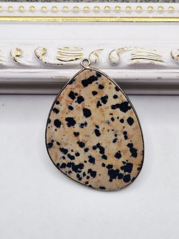 PANDANTIVE - Pandantiv jasp dalmațian 42x31mm - 1buc