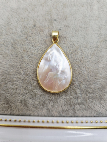 PANDANTIVE - Pandantiv sidef picatura in rama aurie