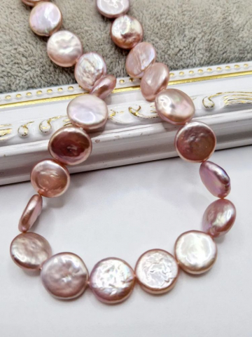 Perle - Perle bănuț lila(mov) de 11.5mm - 1 buc