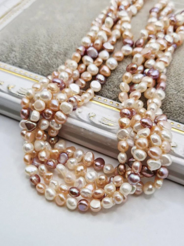 Perle - Perle baroc mix (alb, roz somon, lila) 5-6mm - 1 buc