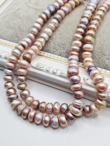 Perle - Perle buton lila mari, 8..9x7..8mm.