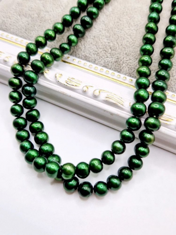 Perle - Perle de cultură green pistachio 7..8x6..7mm - 1 buc