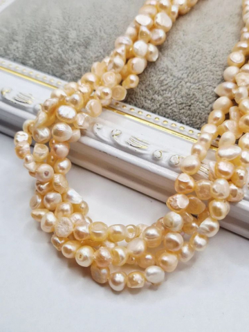 Perle - Perle baroc, roz somon 6mm - 1buc
