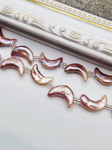 Perle - Perle semilună lila 18x7mm - 1 buc