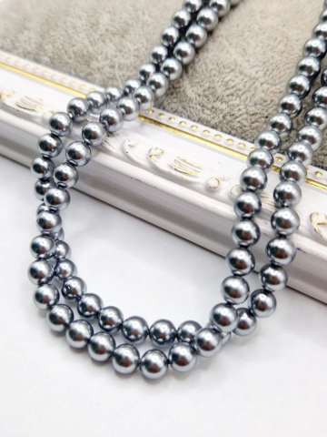 Perle tip Mallorca - Perle tip Mallorca gri 6mm - 1buc