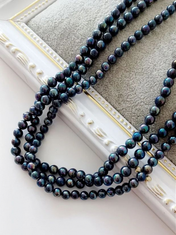 Perle tip Mallorca - Perle tip Mallorca, negru, 6mm - 1 buc