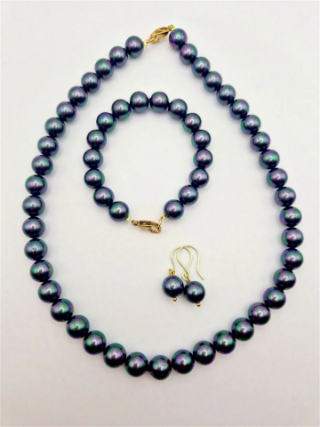 BIJUTERII HANDMADE - Set din perle Mallorca, hematit