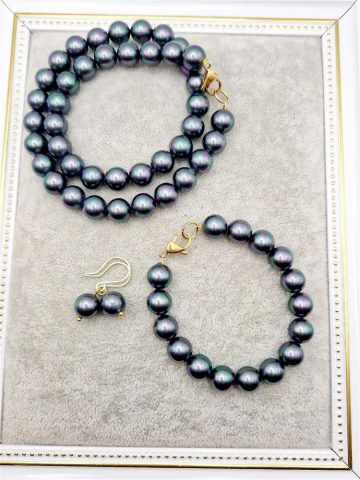 Set din perle Mallorca, hematit [3]