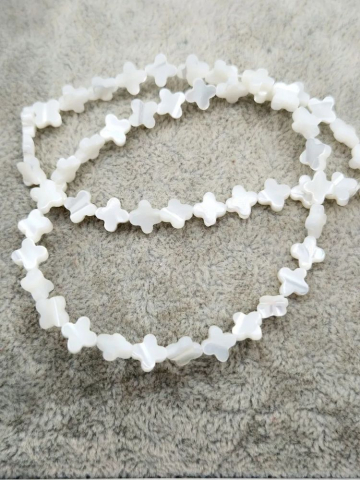 PIETRE SEMIPRETIOASE - Sidef cruce alb 6mm - 1buc