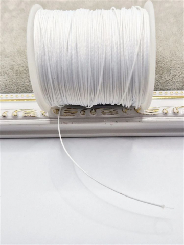 Șnur - Șnur cu nylon (gută) interior, alb 0.8mm - 1m