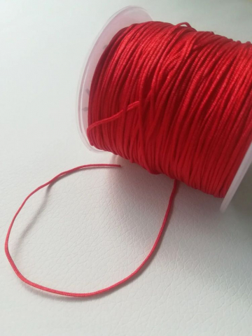 Șnur - Șnur nylon, mătăsos, roșu, grosime 1mm - 1m