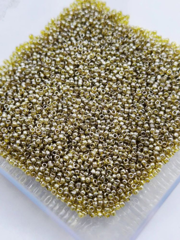 Toho 1,5mm - Toho 1.5mm, Gold Lustered Green Tea 457 - 5 grame