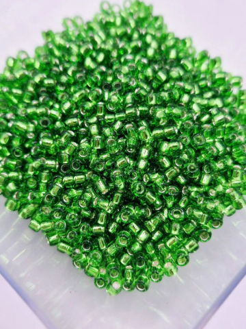 Toho 3mm - Toho 3mm, Silver Lined Peridot - 10g