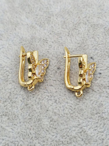 Tortiță cercei cubic zirconia fluture 18k- 1 pereche [1]