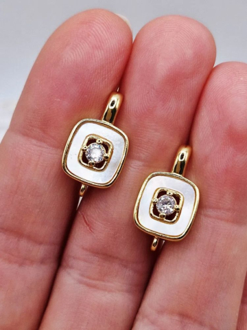 Aurite - Tortiță cubic zirconia sidef 18k - 1 pereche