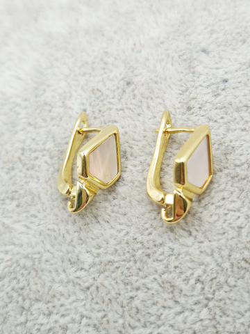 Tortita placat aur 18k si sidef - 1 pereche [1]