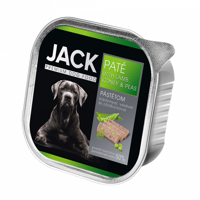 Mâncare pentru câini JACK PREMIUM cu Miel, Rinichi de Porc și Mazăre, 150g [1]