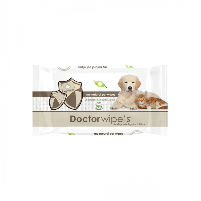 Servetele umede cu aloe vera pentru igiena animalelor Doctor Wipe's 48buc [2]