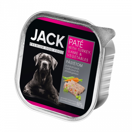 Hrana Caini - Mâncare pentru câini JACK PREMIUM cu Curcan, Vânat și Legume, 150g
