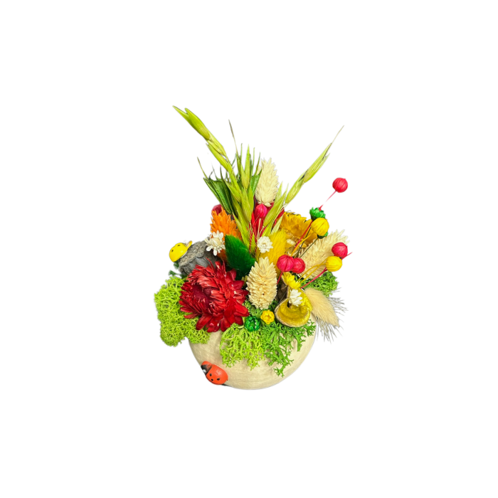 Căsuța Buburuzelor – Mărțișor Handmade cu Flori Naturale și Mușchi Stabilizat [7]