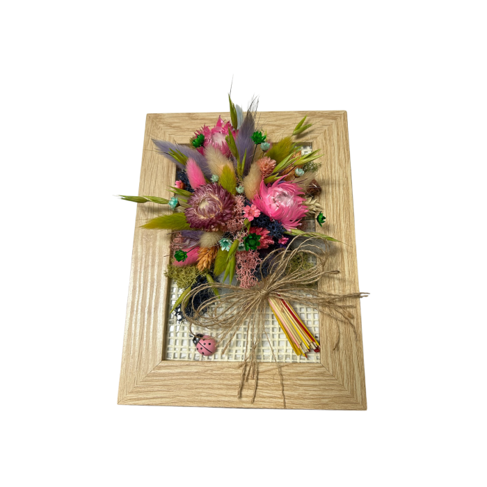 Mărțișor Handmade „Bucurie Pastelată” – Flori Uscate și Fundă Rustică [3]