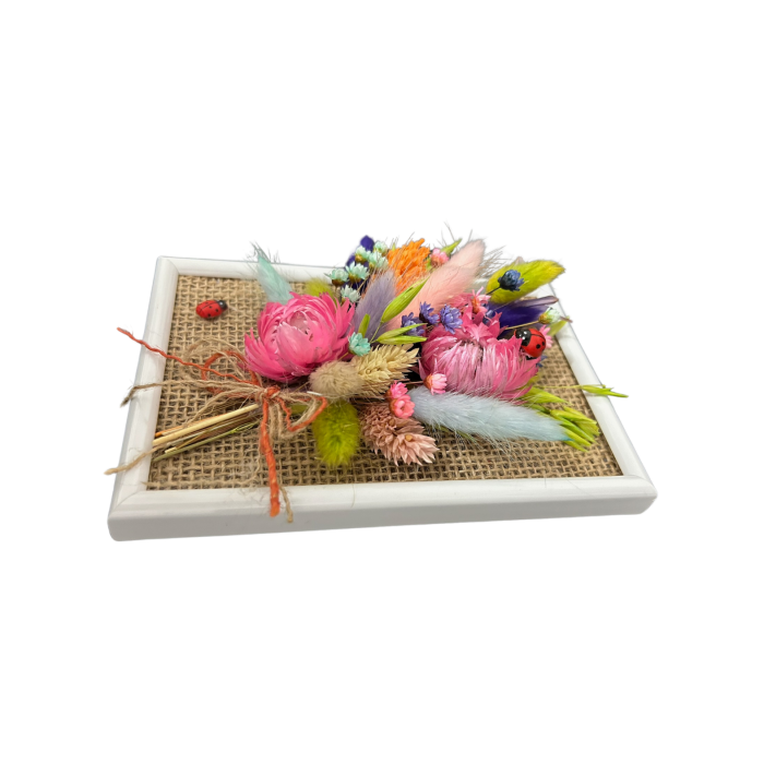 Mărțișor handmade „Magia Primăverii” cu flori naturale și decor rustic [5]