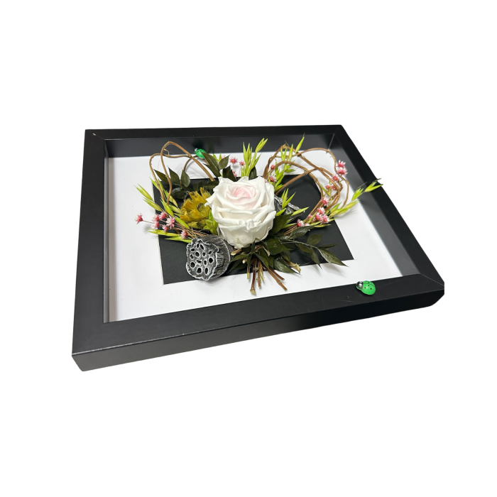Tablou Decorativ cu Trandafir Criogenat | Aranjament Floral Handmade [4]